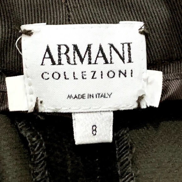 Armani Collezioni Brown Corduroy or Velvet Straight Leg Dress Pants, 6 - Picture 8 of 9